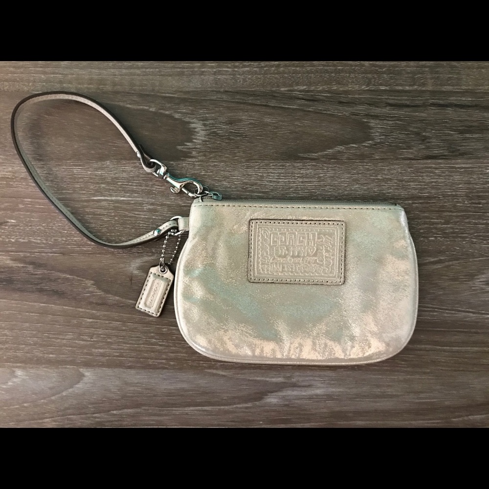 Light Gold Coach Poppy Wristlet